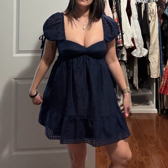 Amanda Uprichard Sicily Dress Navy Blue - Picture 7 of 8